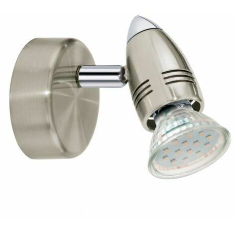 Spot Moderno Magnum Led In Acciaio Nichel Satinato 1 Luce Gu10 2,8W 3000K Ip20