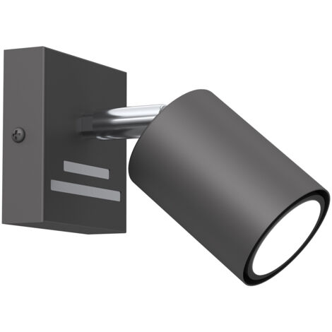 Spot mur/plafond orientable GU10 8W gris chrome Striper