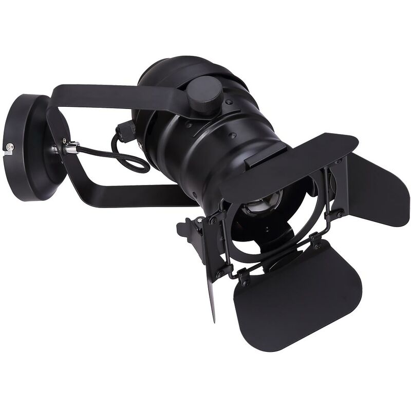 Applique VINTAGE lampe frontale lampe spot noir mobile dans un ensemble comprenant des ampoules LED