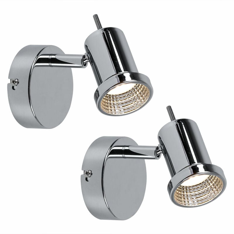 Spot mural orientable led applique murale chrome spot lampe de lit chambre, 5W 400lm blanc chaud, lot de 2