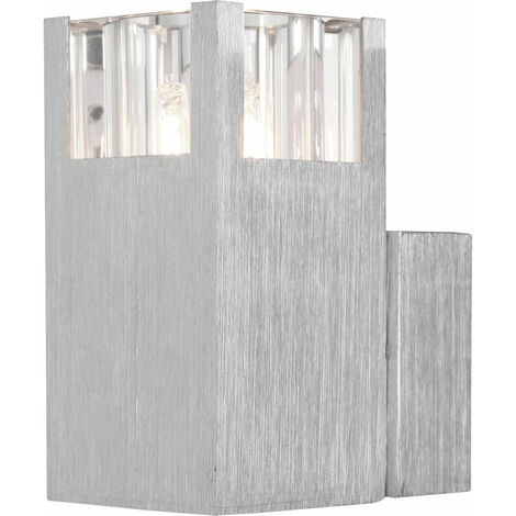 Spot mural couloir argent G9 blanc chaud couloir aluminium Globo 56444-1 AMOENA
