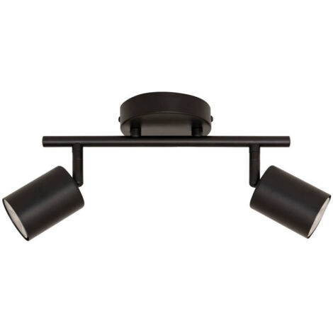 Spot mural double orientable compatible plafond Noir 28x11x18 cm