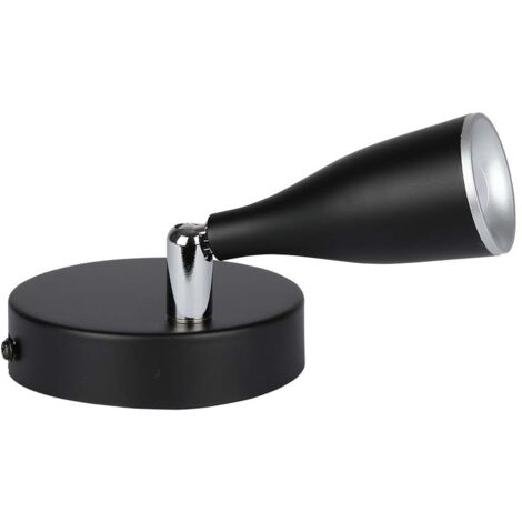 Spot mural LED V-TAC 4,5W avec tête orientable, Couleur Noir 4000K IP20 218265