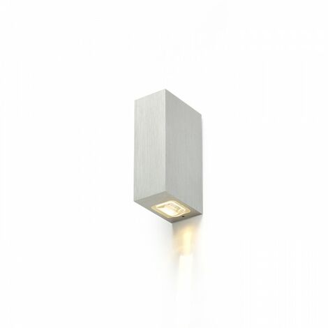 Spot mural NICK II aluminium brossé 230V LED 2x3W 10° IP54 3000K