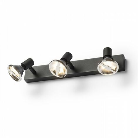 Spot mural noir TRICA III 230V GU10 3x25W