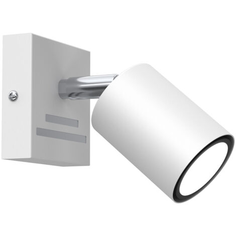Spot mural/plafond orientable blanc/chrome GU10 Striper