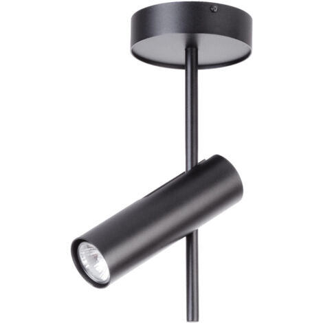 Spot mural/plafonnier rond noir bras GU10 Leda Sigma