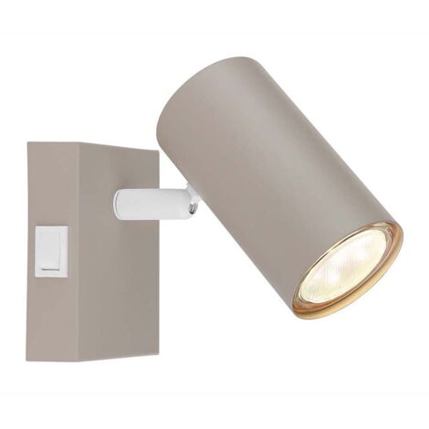 Spot mural Projecteur Lampe de salon Orientable Pivotant Sable Métal L 12 cm