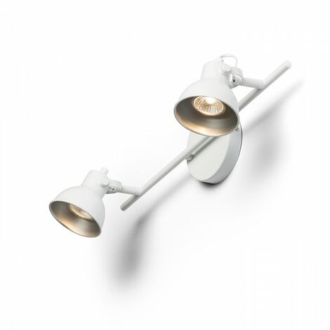 Spot mural ROSITA II blanc/gris argent 230V LED GU10 2x9W