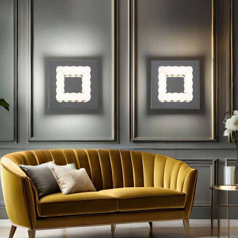 Globo Lighting - Spot mural salon applique cristal chrome applique murale pour vos quatre murs, métal acrylique, 1x led 5 watts 520 lumens, l xx h 18