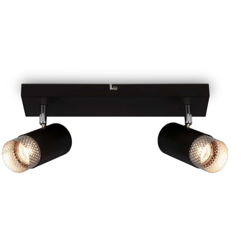 Spot, noir-chrome mat, sans 2xGU10/max.9W