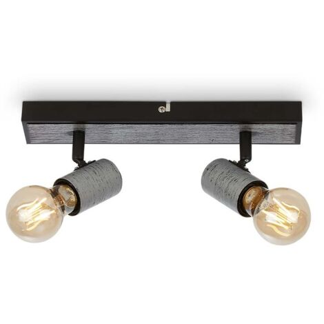 Spot Nordico Kiko Metallo Argento Argento Antico 2 Luci E27