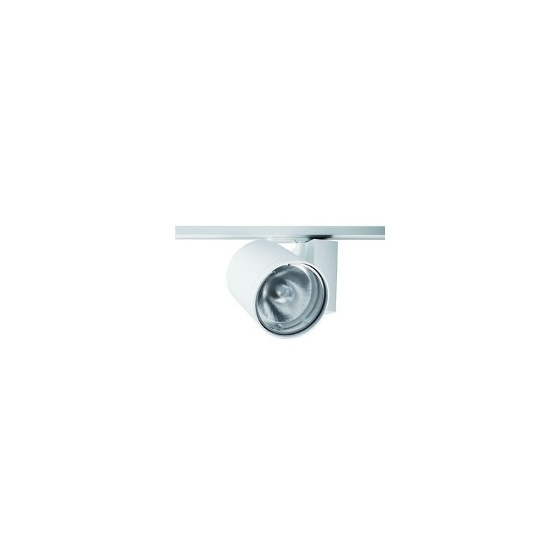 Sylvania - Spot orientable blanc pour rail monophasé 3 allumages avec lampe iodure 20W GU6.5 blanc chaud 3000K beacon fld concord 2046676