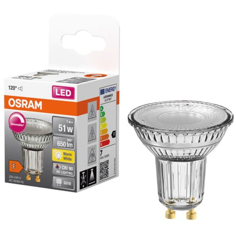 Osram Spot Par16 Led 120 Glas Variabel 8, 3 W Gu10 575 Lm Warm - Ledvance Gp