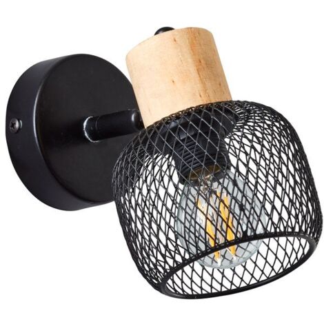 Spot patère, métal noir E14 max 25 W, BRILLIANT Giada