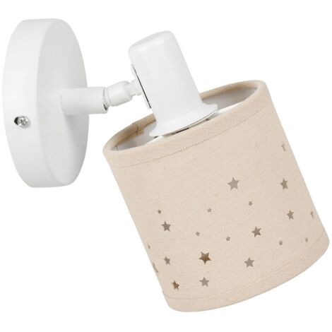 Spot patère orientable 1 abat-jour Lin beige