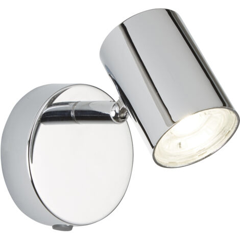 Spot patère ROLLO 1L cylindre métal chrome Led 4w 354 lumens 3000k dimmable avec interrupteur