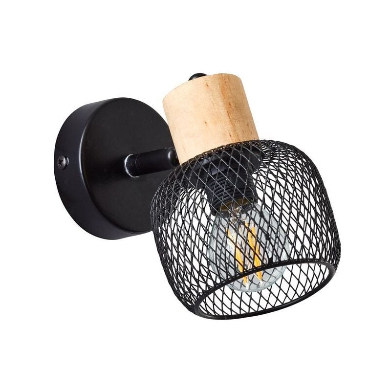 Spot patère, métal noir E14 max 25 w Brilliant Giada