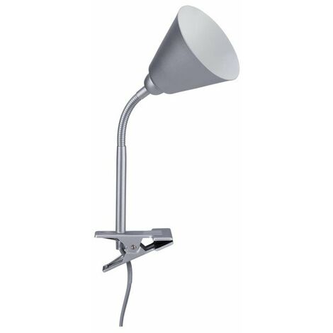 Spot pince Vitis avec bras flexible - E14 - 20W - Gris