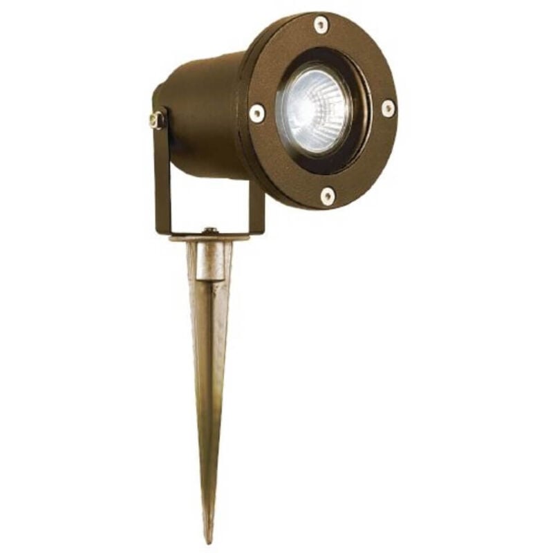Lampe d'extérieur à brancher, lampe de jardin GU10, marron rouille, aluminium, verre, spot réglable