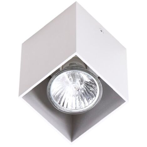 Spot plafond blanc carré PET-SQUARE GU10 50W Maxlight