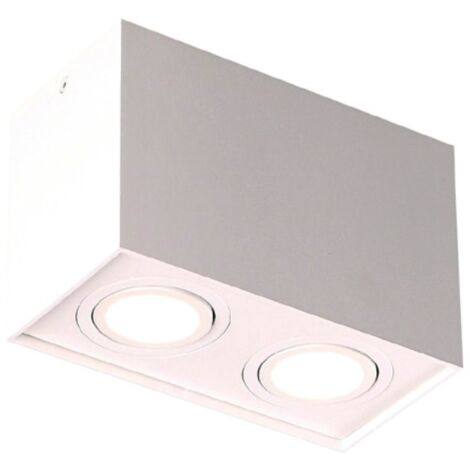 Spot plafond blanc double BASIC SQUARE 2xGU10 Maxlight