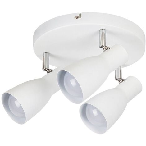 Spot plafond blanc métal E27 3x20W Ebony 6028 Rabalux