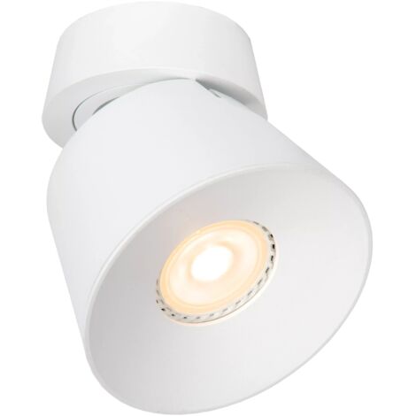 Spot plafond blanc orientable rond Ø10 GU10 40W Lucide