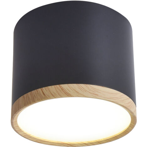 Spot plafond Candellux Tuba LED 9W noir/bois 4000K