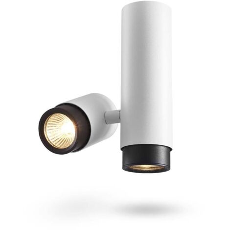 Spot plafond double orientable blanc/noir 2xGU10 Videx