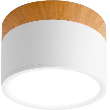 Spot Plafond en Saillie Rond LED Blanc Froid Plafonnier Aluminium 12W Ø110mm 230V 6000K pour Couloir Chambre Salle à Manger Cuisine Salon
