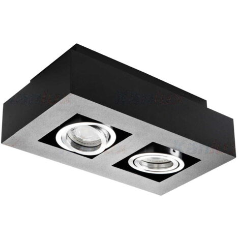 Spot plafond Kanlux STOBI 2xGU10 noir aluminium orientable