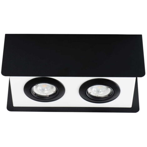 Spot plafond Kanlux TORIM rect. 2xGU10 IP20 noir/blanc
