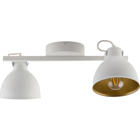 Spot plafond loft blanc/or 2xE27 orientable Mars Sigma