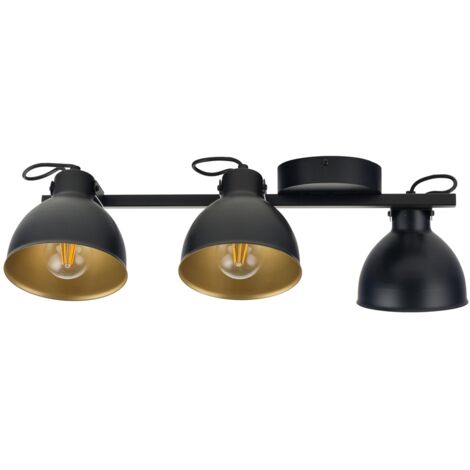 Spot plafond loft noir/or 3xE27 orientable Mars Sigma