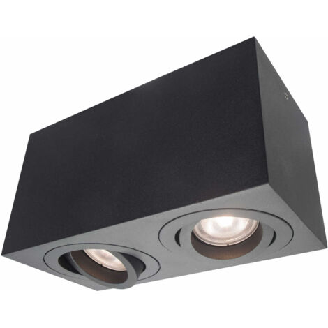 Spot plafond Lyon orientable 2xGU10 noir Light Prestige