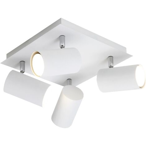 Spot plafond MARLEY blanc/chrome orientable 4xGU10 Trio
