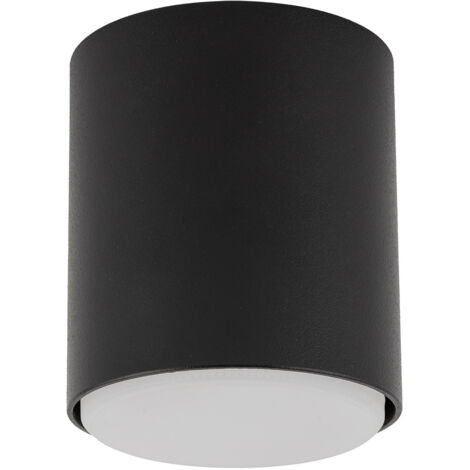 Spot plafond moderne rond noir 9,5 cm GX53 12W TUBO