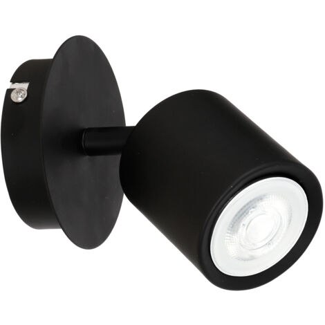 Spot plafond/mur noir mat orientable GU10 8W Demia