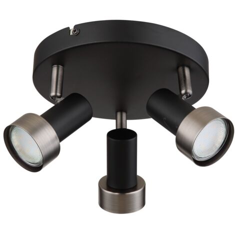 Spot plafond noir mat/argent 3xGU10 50W Konrad Rabalux