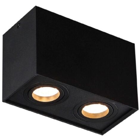 Spot plafond noir rectangle double GU10 2x50W Maxlight
