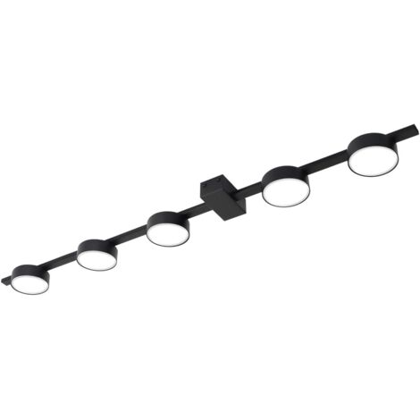 Spot plafond noir sur rail 5xGX53 10W JOY 326270 Polux