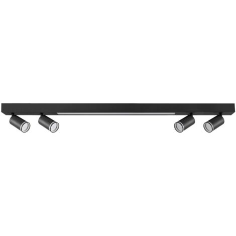 Spot plafond noir sur rail LED 24W +4xGU10 Polux Paris