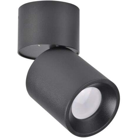 Spot plafond orientable GU10 noir alu Polux Nixa 314246