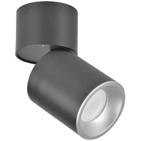 Spot plafond orientable GU10 noir/argent Polux Astra