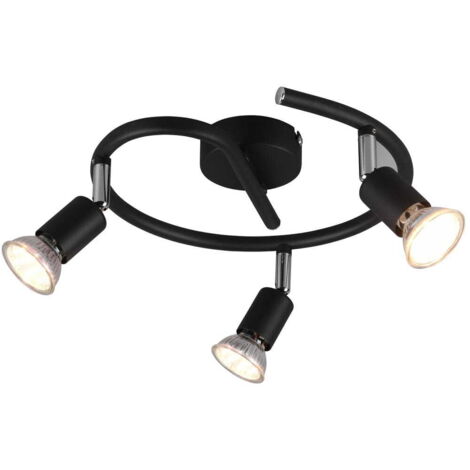 Spot plafond PARIS noir en métal 3xGU10 dimmable RL