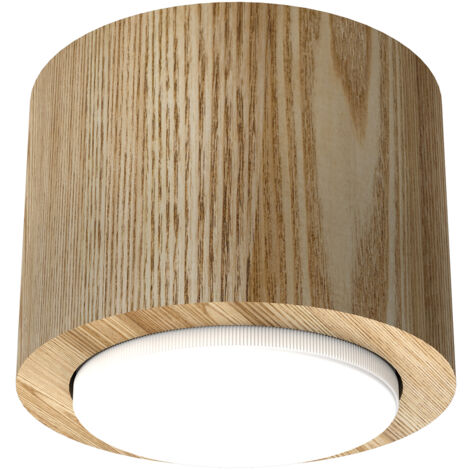 Spot plafond rond 10 cm bois clair GX53 15W Luminex