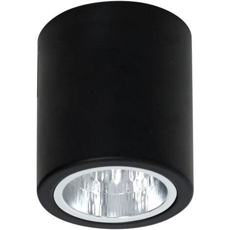 Spot plafond rond noir mat Ø11cm E27 15W Luminex Downlight