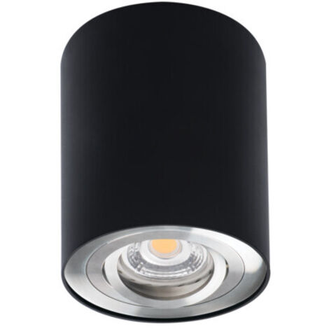 Spot plafond saillie rond noir/argent GU10 Kanlux BORD