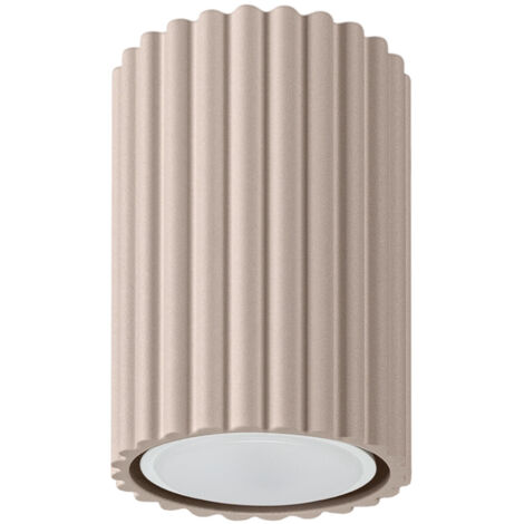 Spot plafond taupe rond cannelé 10cm GU10 10W Karbon